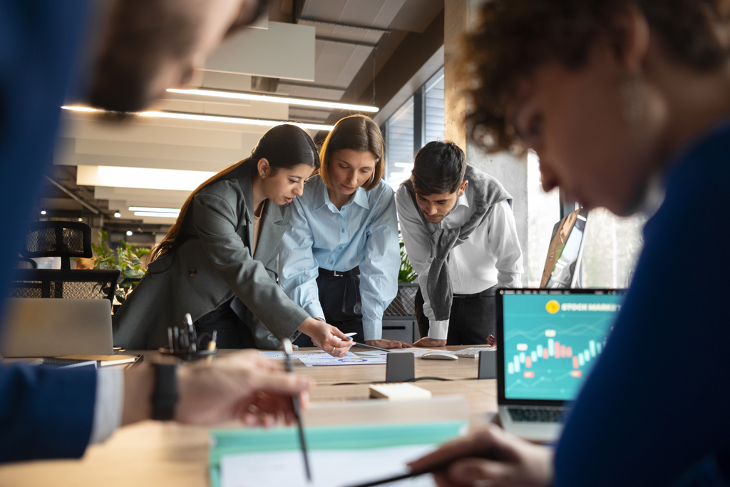 Researchers collaborating